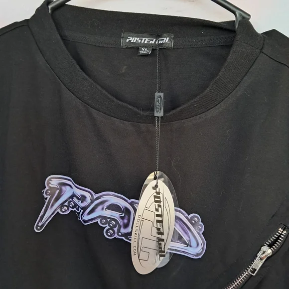 Dolls Kill Poster girl PAID cyber babe asymmetrical crop top NWT - Picture 4 of 6